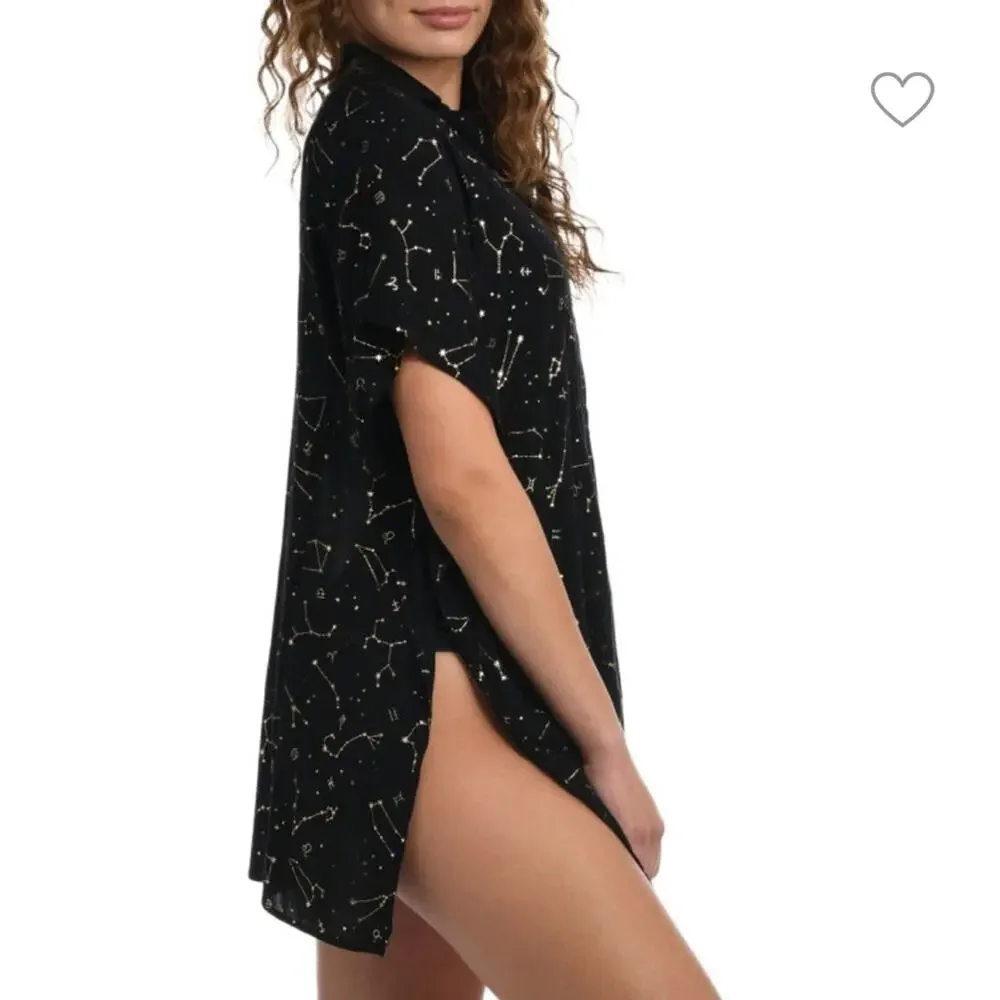 NWT SUNSHINE 79 Graphic Resort Shirt swim cover up zodiac Sz‎ L/XL
